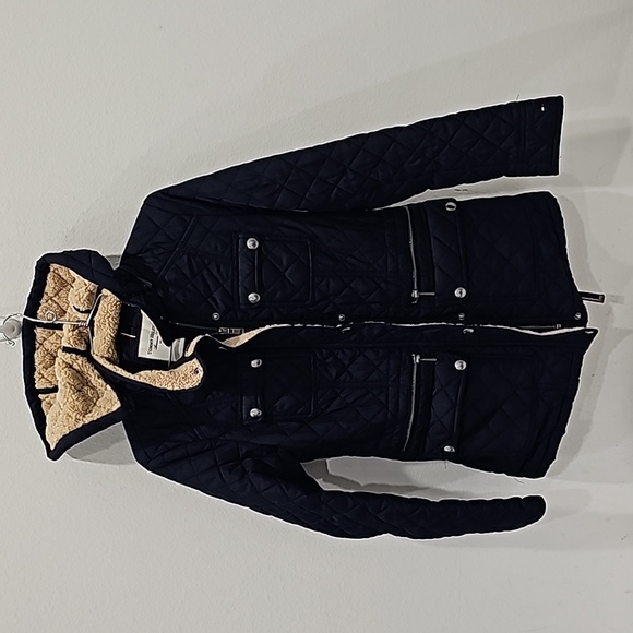 Tommy Hilfiger Jackets & Blazers - Tommy Hilfiger Diamond Puffer hoodie Jacket Coat Size XS navy blue